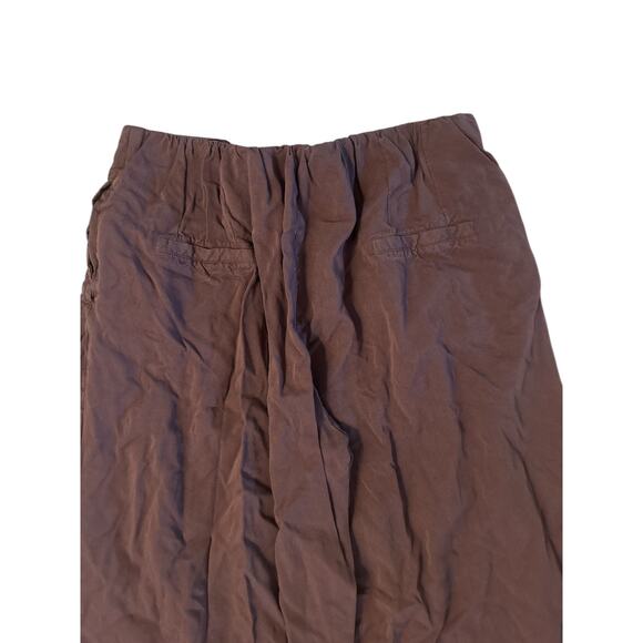 Women S Bombay & Paisley Brown Button Pants Cropped High Rise Palazzo Wide Leg - Picture 4 of 5